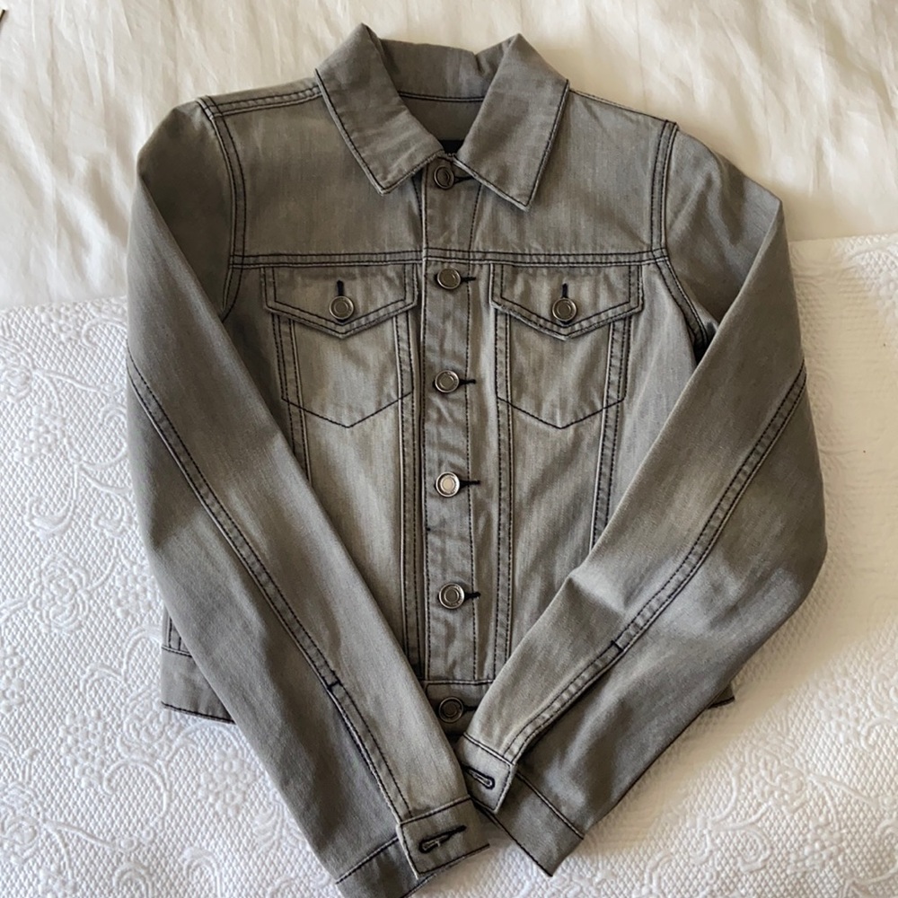 Club Monaco washed black denim jacket Size xs